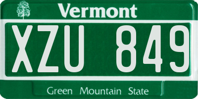VT license plate XZU849