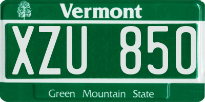 VT license plate XZU850