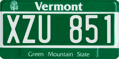 VT license plate XZU851