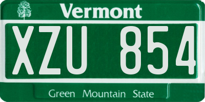VT license plate XZU854