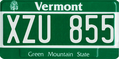 VT license plate XZU855