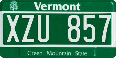 VT license plate XZU857