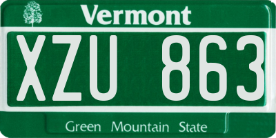 VT license plate XZU863