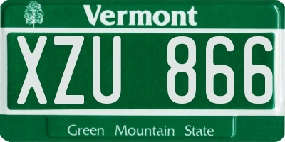 VT license plate XZU866