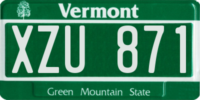 VT license plate XZU871