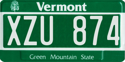 VT license plate XZU874