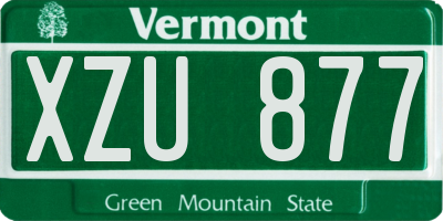 VT license plate XZU877