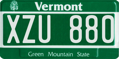 VT license plate XZU880