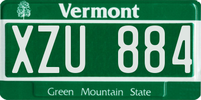 VT license plate XZU884