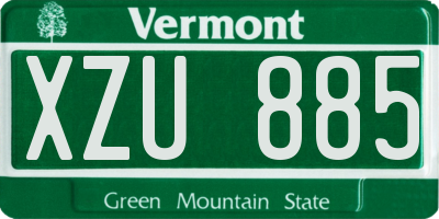 VT license plate XZU885