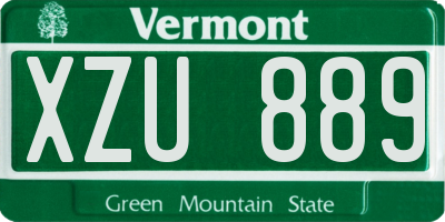 VT license plate XZU889