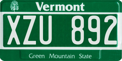 VT license plate XZU892