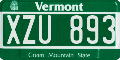 VT license plate XZU893