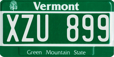 VT license plate XZU899