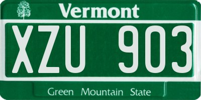 VT license plate XZU903