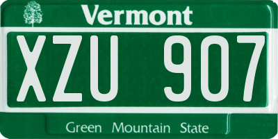 VT license plate XZU907