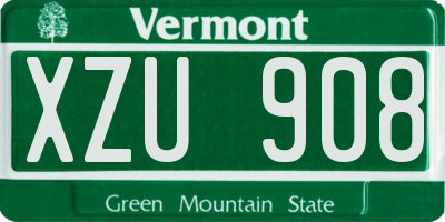 VT license plate XZU908