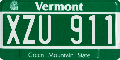 VT license plate XZU911