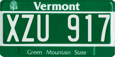 VT license plate XZU917