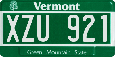 VT license plate XZU921