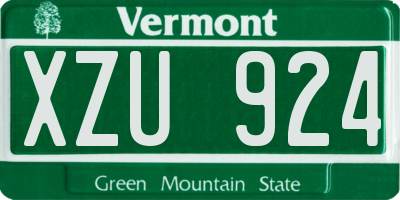 VT license plate XZU924