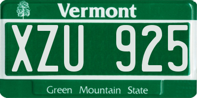 VT license plate XZU925