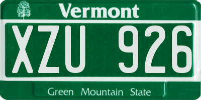 VT license plate XZU926
