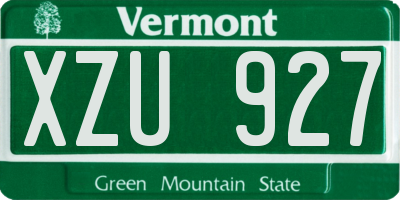 VT license plate XZU927