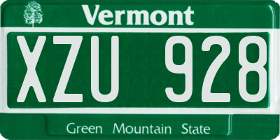 VT license plate XZU928
