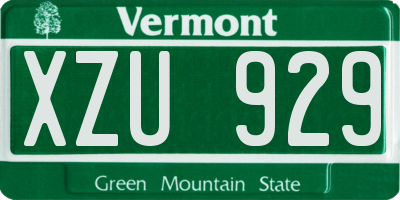 VT license plate XZU929
