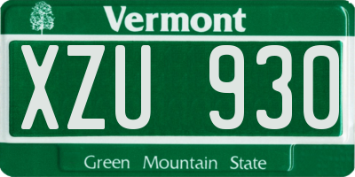 VT license plate XZU930
