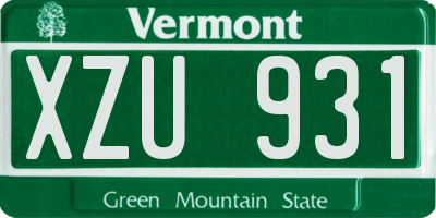 VT license plate XZU931