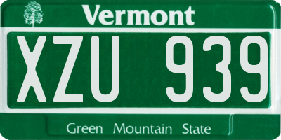 VT license plate XZU939