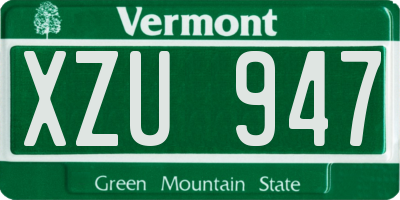 VT license plate XZU947