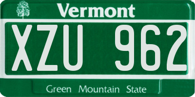VT license plate XZU962