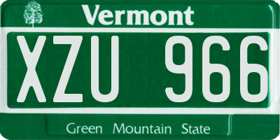 VT license plate XZU966