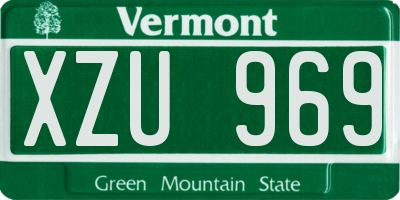 VT license plate XZU969