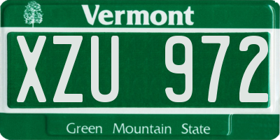 VT license plate XZU972