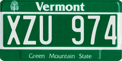 VT license plate XZU974