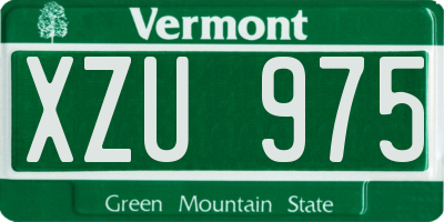 VT license plate XZU975