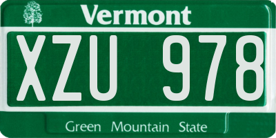 VT license plate XZU978