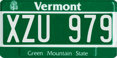 VT license plate XZU979