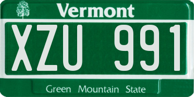 VT license plate XZU991