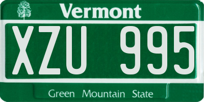VT license plate XZU995