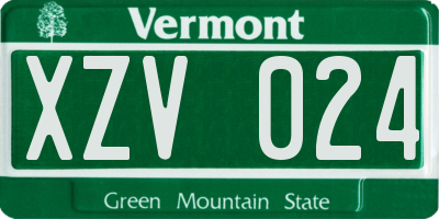 VT license plate XZV024