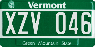 VT license plate XZV046