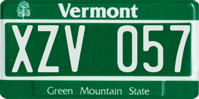 VT license plate XZV057
