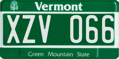 VT license plate XZV066
