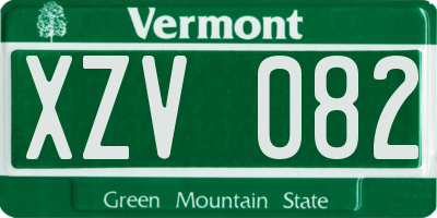 VT license plate XZV082