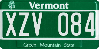 VT license plate XZV084
